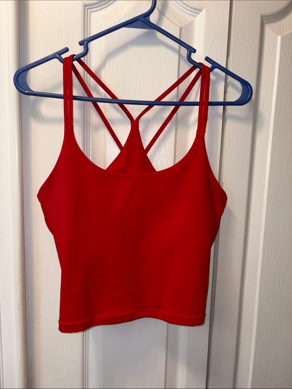 Fabletics Red Strappy Crop Tank Top